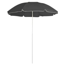 Parasol de jardin avec mât en acier anthracite 180 cm 
