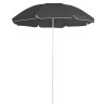 Parasol de jardin avec mât en acier anthracite 180 cm 