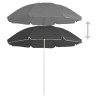 Parasol de jardin avec mât en acier anthracite 180 cm 