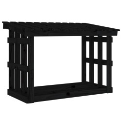 Support pour bois de chauffage Noir 108x64,5x77 cm Bois de pin 