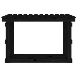 Support pour bois de chauffage Noir 108x64,5x77 cm Bois de pin 