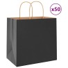 Sacs en papier 50 pcs avec poignées noir 26x17x25 cm 