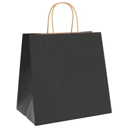 Sacs en papier 50 pcs avec poignées noir 26x17x25 cm 