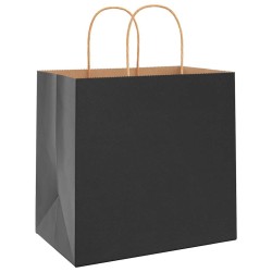 Sacs en papier 50 pcs avec poignées noir 26x17x25 cm 