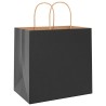 Sacs en papier 50 pcs avec poignées noir 26x17x25 cm 