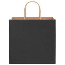 Sacs en papier 50 pcs avec poignées noir 26x17x25 cm 
