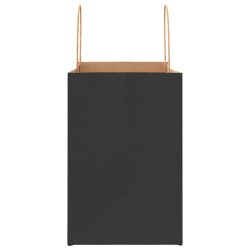 Sacs en papier 50 pcs avec poignées noir 26x17x25 cm 