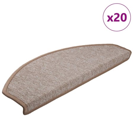 Tapis d'escalier 20 pcs marron clair 65x24x4 cm 