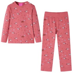 Pyjamas enfants manches longues rose ancien 140 