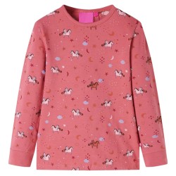 Pyjamas enfants manches longues rose ancien 140 