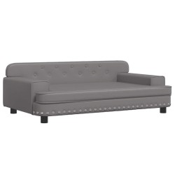 Lit pour chien gris 90x53x30 cm similicuir 