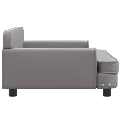 Lit pour chien gris 90x53x30 cm similicuir 