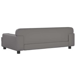 Lit pour chien gris 90x53x30 cm similicuir 