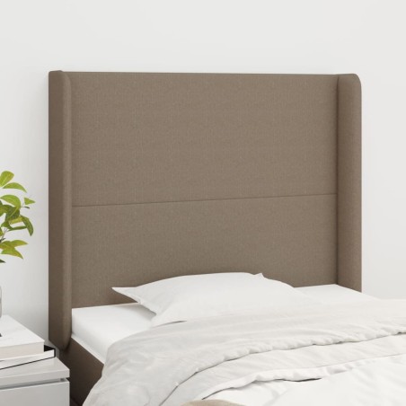 Tête de lit avec oreilles Taupe 93x16x118/128 cm Tissu 
