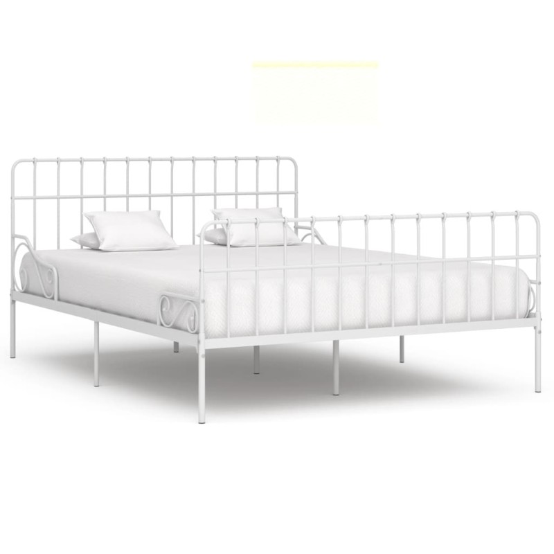 Cadre de lit sans matelas avec sommier à lattes métal 200x200cm Cadre de lit sans matelas avec sommier à lattes métal 200x200cm