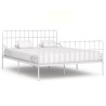 Cadre de lit sans matelas avec sommier à lattes métal 200x200cm 