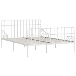 Cadre de lit sans matelas avec sommier à lattes métal 200x200cm 