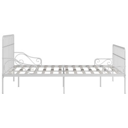 Cadre de lit sans matelas avec sommier à lattes métal 200x200cm 