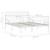 Cadre de lit sans matelas avec sommier à lattes métal 200x200cm 