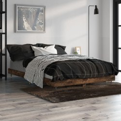 Cadre de lit sans matelas chêne fumé 120x190 cm bois ingénierie 