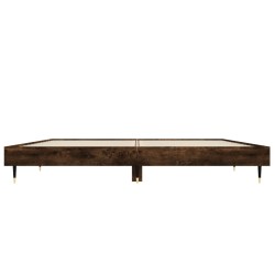 Cadre de lit sans matelas chêne fumé 120x190 cm bois ingénierie 