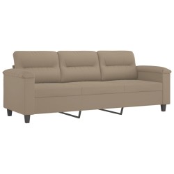 Canapé 3 places avec repose-pieds Taupe 180 cm Tissu microfibre 
