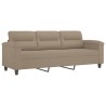 Canapé 3 places avec repose-pieds Taupe 180 cm Tissu microfibre 