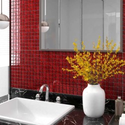 Carreaux mosaïque 11 pcs Rouge 30x30 cm Verre 