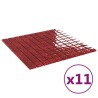 Carreaux mosaïque 11 pcs Rouge 30x30 cm Verre 