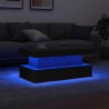 Table basse avec lumières LED chêne noir 90x50x40 cm 