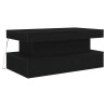 Table basse avec lumières LED chêne noir 90x50x40 cm 