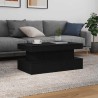 Table basse avec lumières LED chêne noir 90x50x40 cm 