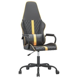 Chaise de jeu de massage doré et noir similicuir 