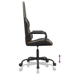 Chaise de jeu de massage doré et noir similicuir 