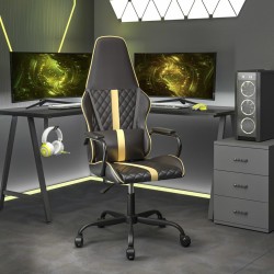 Chaise de jeu Noir et doré Similicuir 