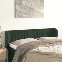 Tête de lit avec oreilles Vert foncé 147x23x78/88 cm Velours  