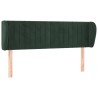 Tête de lit avec oreilles Vert foncé 147x23x78/88 cm Velours  
