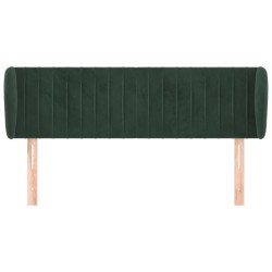 Tête de lit avec oreilles Vert foncé 147x23x78/88 cm Velours  