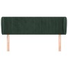 Tête de lit avec oreilles Vert foncé 147x23x78/88 cm Velours  