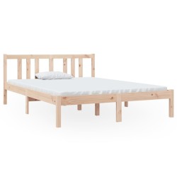 Cadre de lit sans matelas bois massif 135x190 cm 