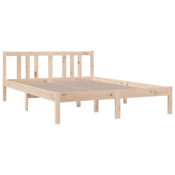 Cadre de lit sans matelas bois massif 135x190 cm 