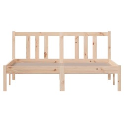 Cadre de lit sans matelas bois massif 135x190 cm 
