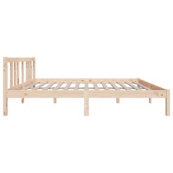 Cadre de lit sans matelas bois massif 135x190 cm 