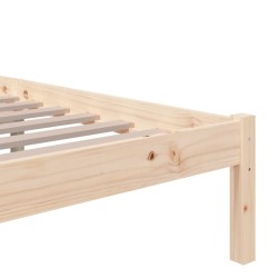 Cadre de lit sans matelas bois massif 135x190 cm 