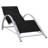 Chaise longue textilène et aluminium noir 