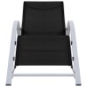 Chaise longue textilène et aluminium noir 