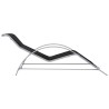 Chaise longue textilène et aluminium noir 