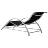 Chaise longue textilène et aluminium noir 