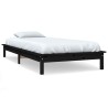 Cadre de lit sans matelas noir 100x200 cm bois massif 
