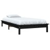 Cadre de lit sans matelas noir 100x200 cm bois massif 